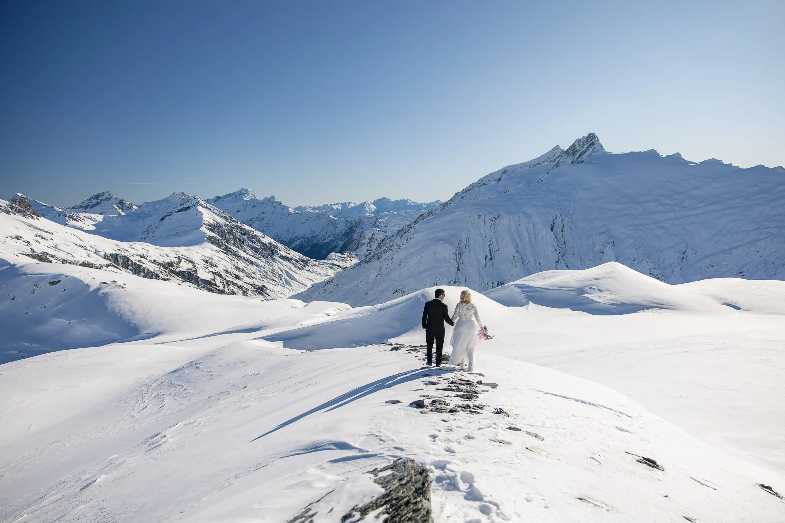 A glacier wedding on Tyndall Glacier near Wānaka
