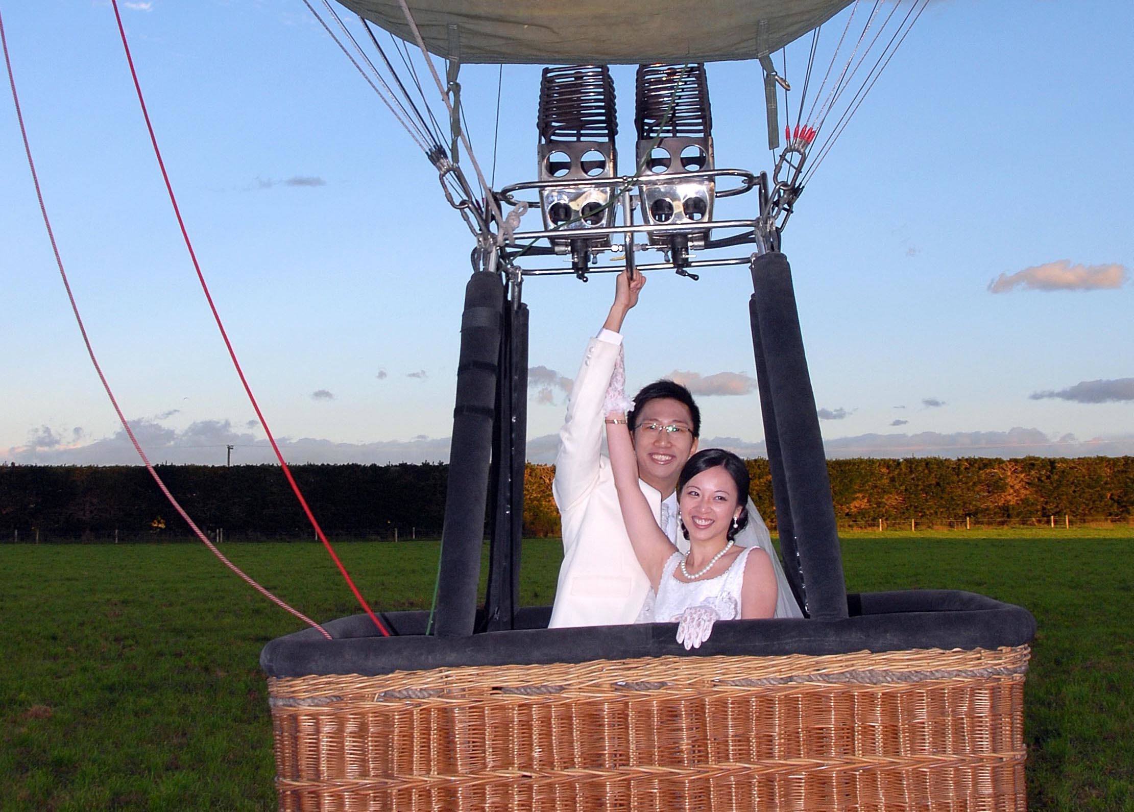 Couple are married in a hot air balloon wedding in New Zealand