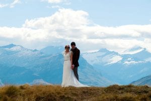 Stunning snow capped mountain views on a heli wedding in Wanaka