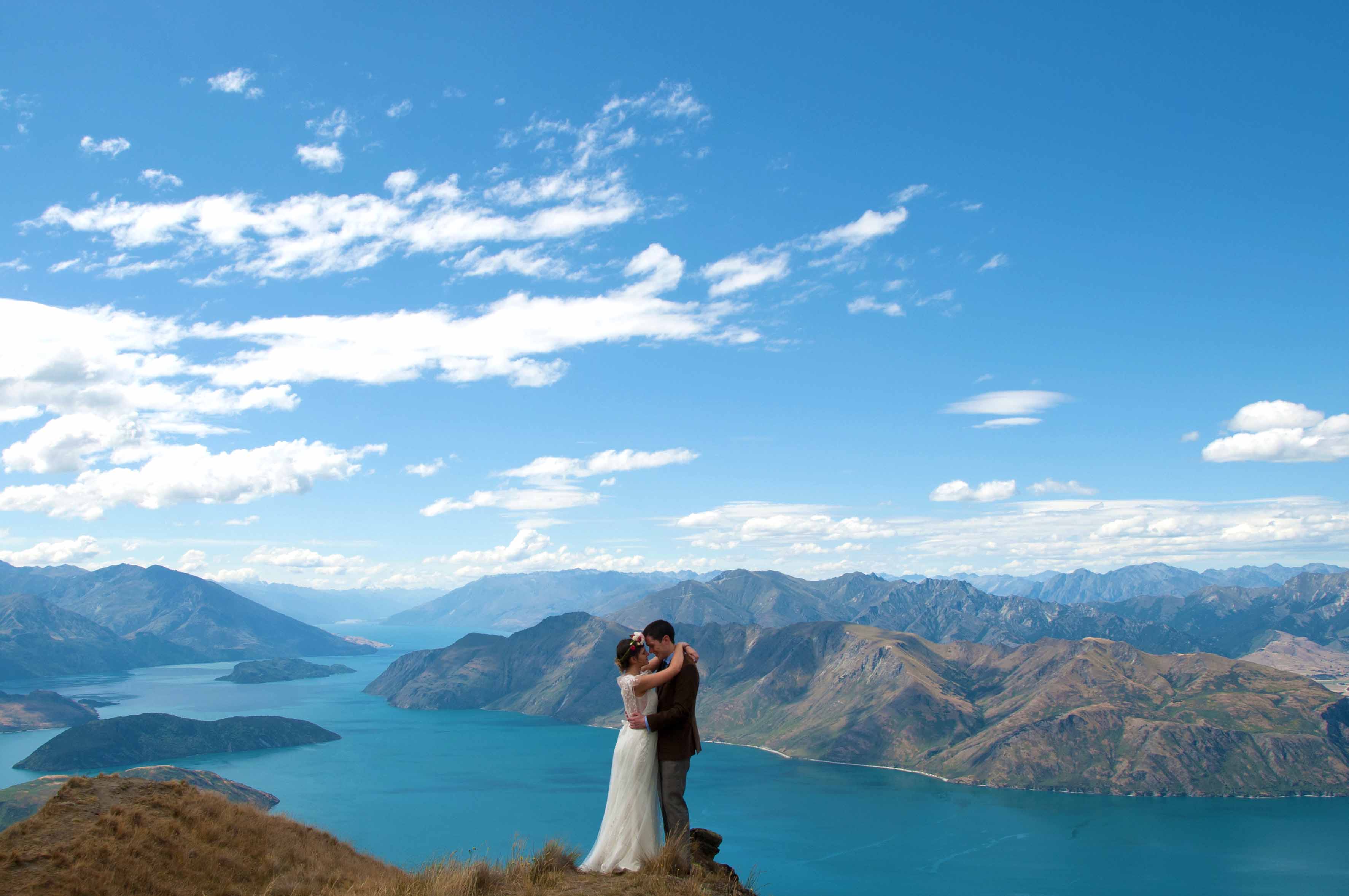 Magical elopement wedding on a mountain top in Wanaka