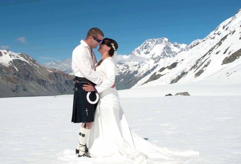 Aoraki Mt Cook Tasman Glacier Wedding