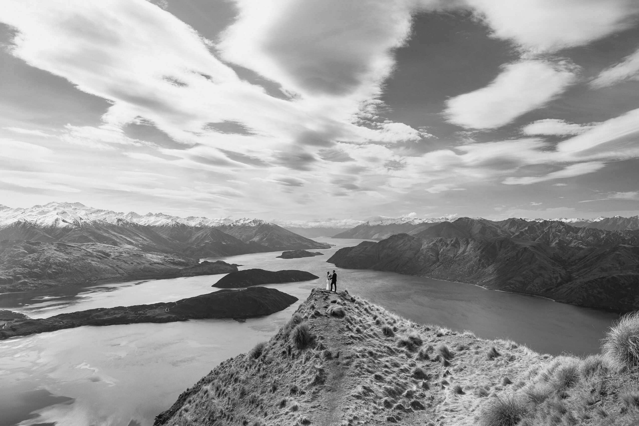 Scenic mountain and lake ceremony location in New Zealand
