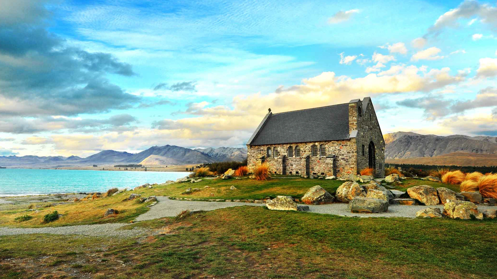 Church of the Good Shepherd elopement ceremony at Lake Tekapo, New Zealand