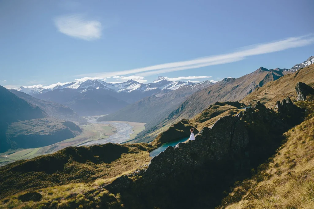 Alta Tarns helicopter wedding ceremony in the Southern Alps near Wanaka