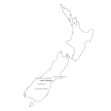 Map of Lake Tekapo New Zealand