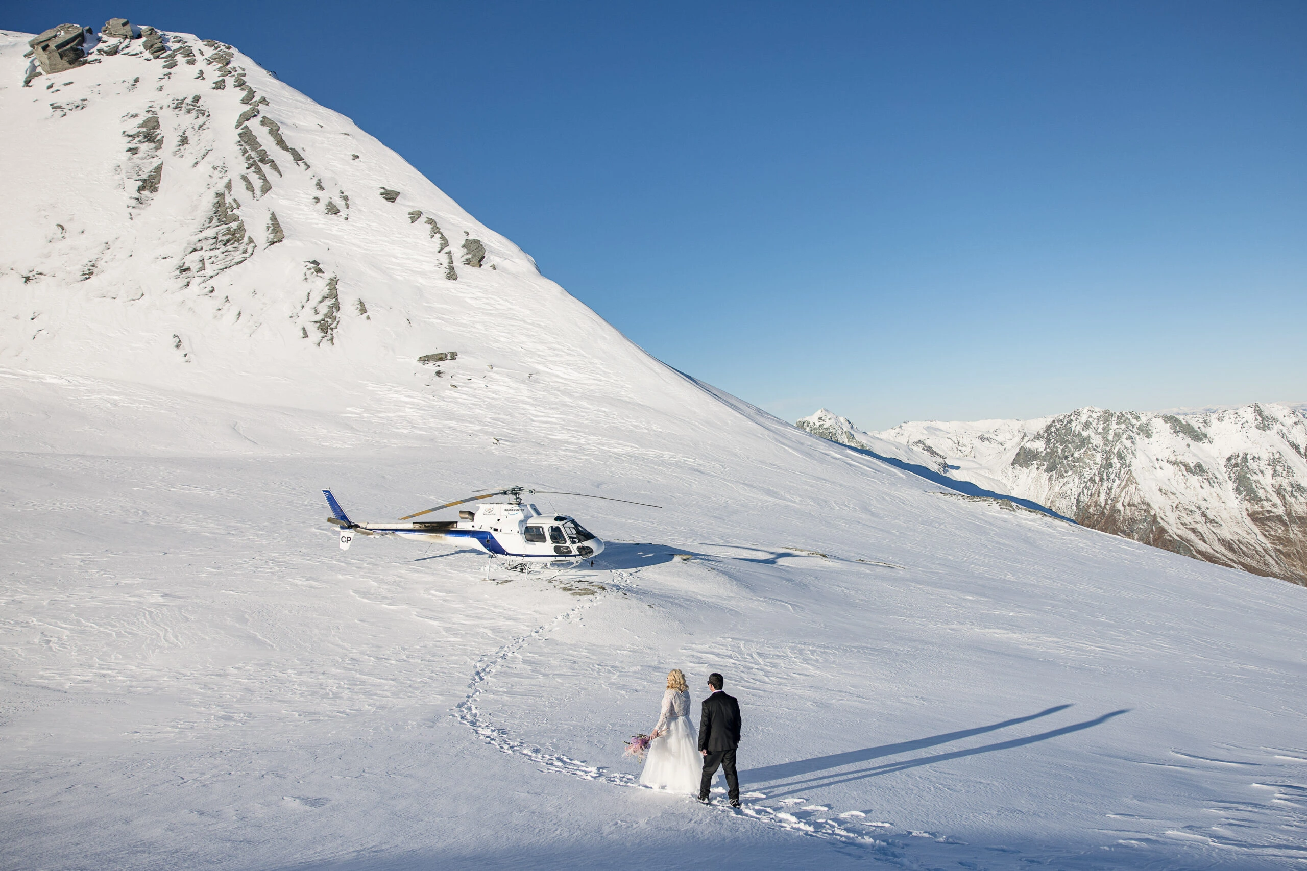 Tyndall Glacier heli elopement ceremony in the Southern Alps near Wanaka