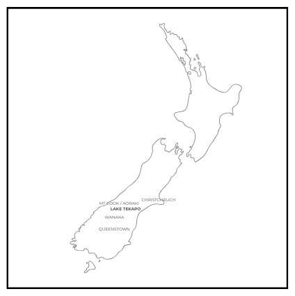 map lake tekapo new zealand